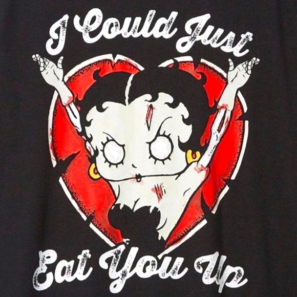 ❤️NWT VINTAGE TORRID BETTY BOOP HALLOWEEN RINGER TEE - MONSTER ZOMBIE PLUS SIZE - Picture 2 of 12